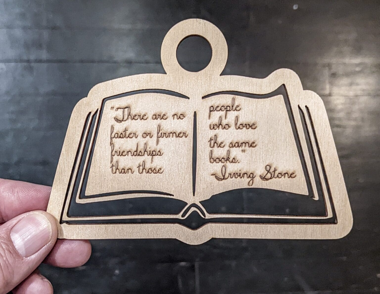 Custom Living Stone Book Quote Ornament