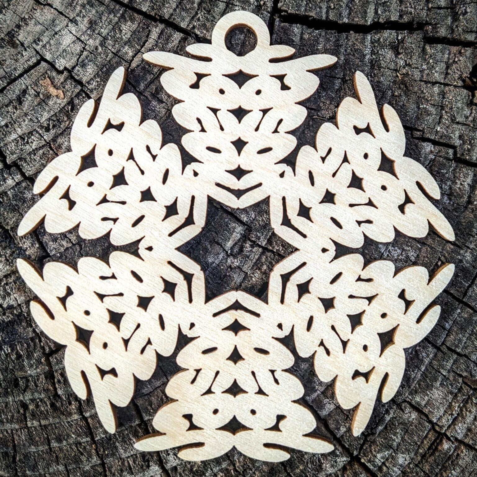 Custom Wood Snowflake Ornament