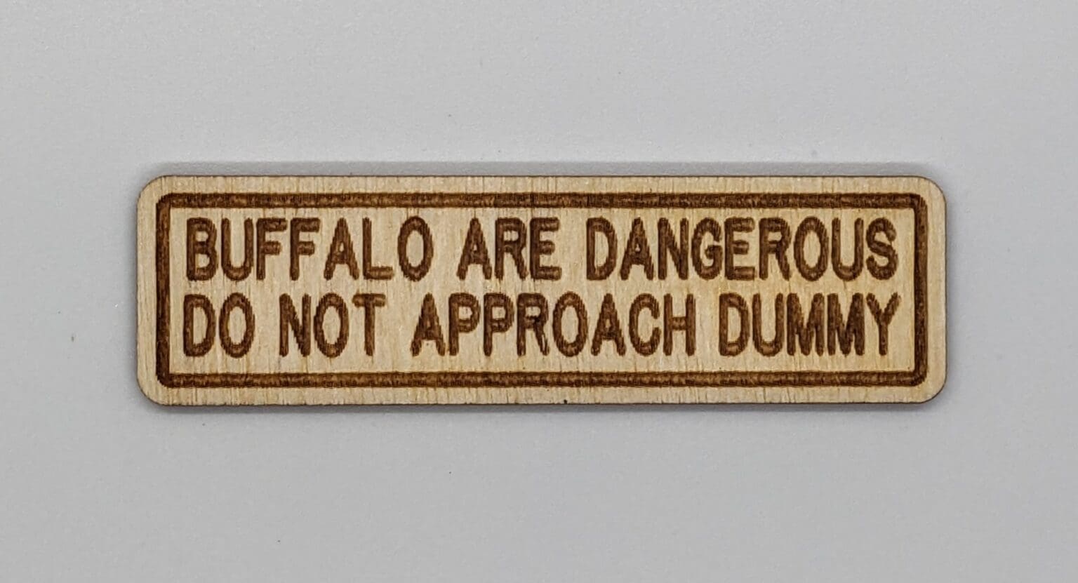 Buffalo are dangerous do not approach dummy