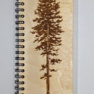 Custom wood journal cover with a ponderosa pine design