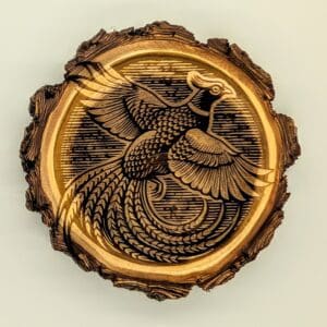 Custom flying pheasant elm cookie coaster