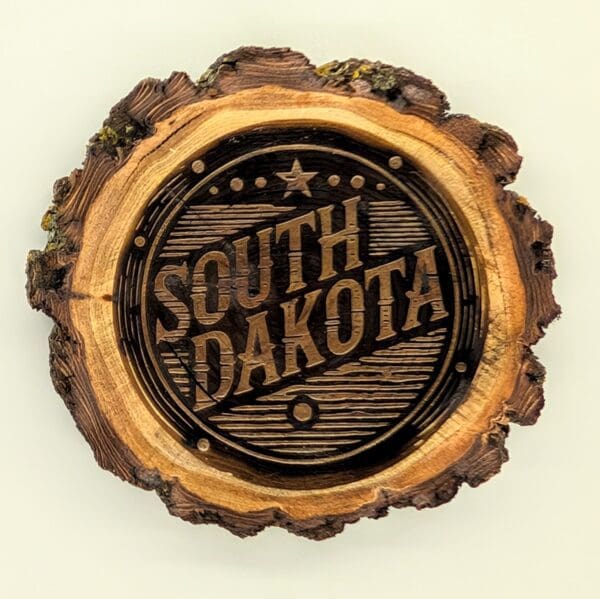 Custom South Dakota elm cookie coaster