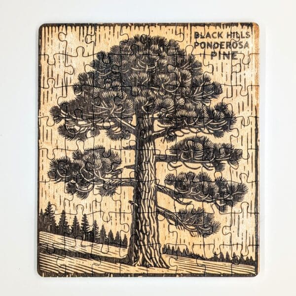 Wooden puzzle of a Black Hills ponderosa pine