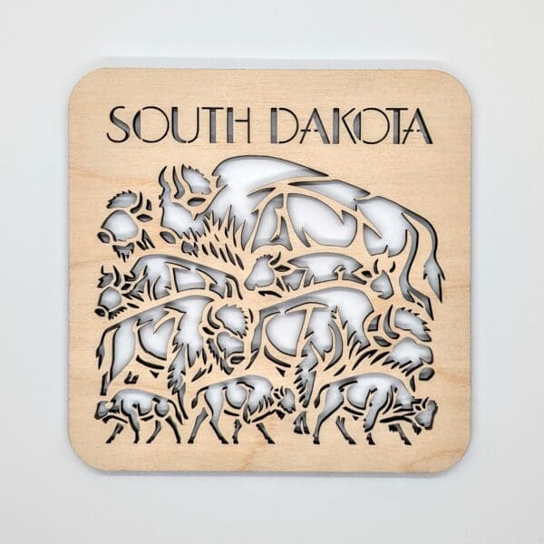 Custom South Dakota Buffalo Wood Hot Plate